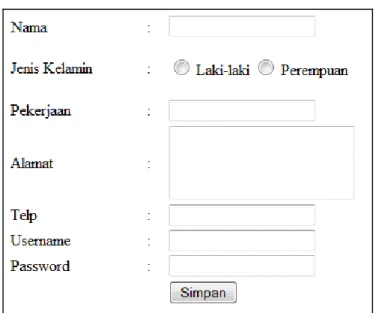 Gambar 7 Form Member 