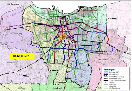 gambar I.1 Peta Kebijakan Pola Transportasi Makro DKI Jakarta  sumber: Dinas Perhubungan Provinsi DKI Jakarta