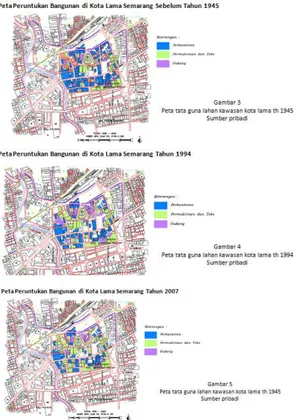 Tabel 4.1 Perkembangan Peruntukan Bangunan   di Kawasan Kota Lama Semarang 