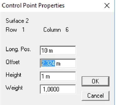 Gambar V-7 Jendela pengaturan Control Point  Export Lines plan dari software Maxsurf Modeler-Cad 