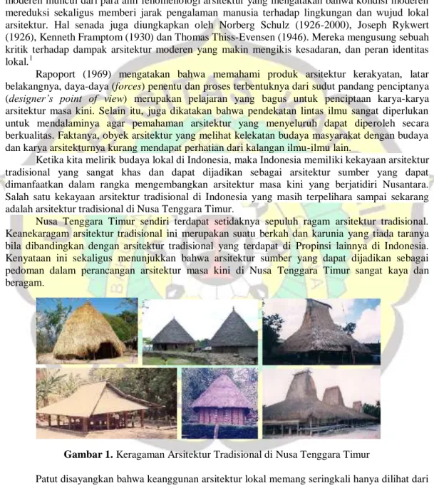 Gambar 1. Keragaman Arsitektur Tradisional di Nusa Tenggara Timur 