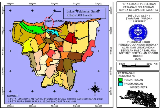 Gambar 5. Peta lokasi penelitian kawasan Pelabuhan Sunda Kelapa DKI Jakarta 