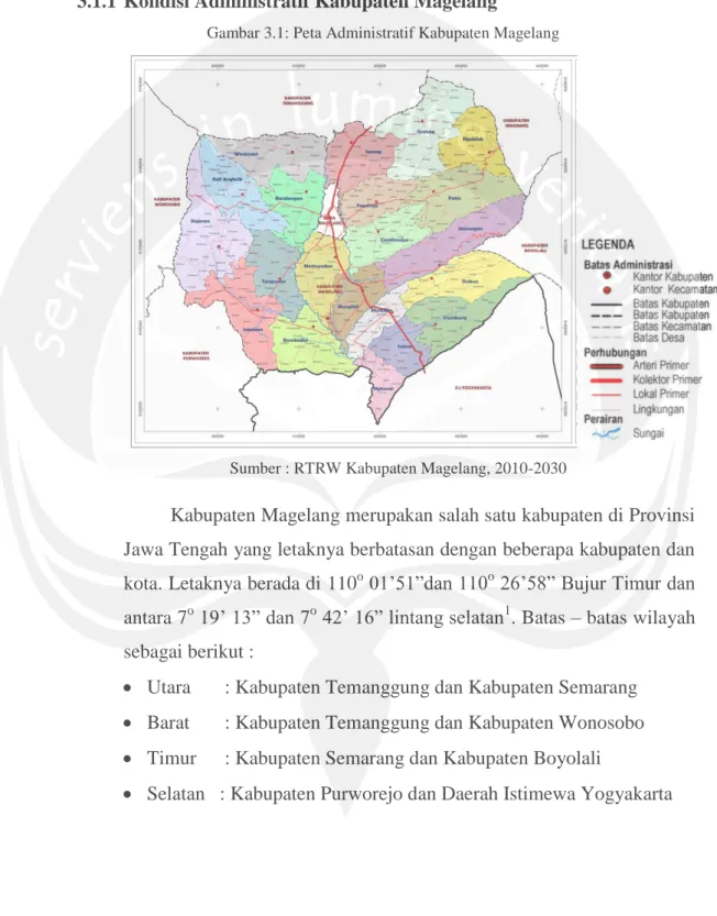 Gambar 3.1: Peta Administratif Kabupaten Magelang 