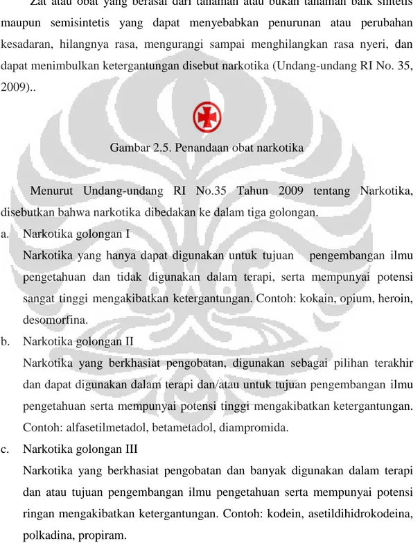 Gambar 2.5. Penandaan obat narkotika  