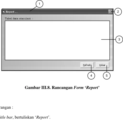 Gambar III.8. Rancangan Form ‘Report’ 