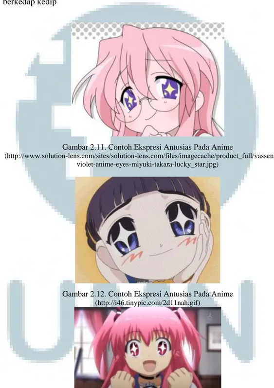 Gambar 2.11. Contoh Ekspresi Antusias Pada Anime 