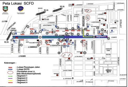 Gambar 1.1: Peta Lokasi Solo Car Free Day  Sumber: Dishubkominfo Surakarta, 2012 