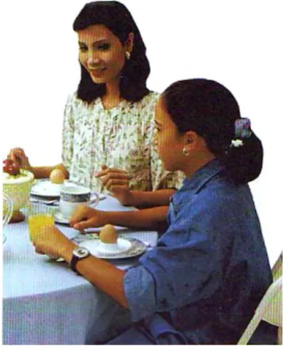 Gambar 1. Cara duduk   6.  Gunakan peralatan makan dengan benar. 