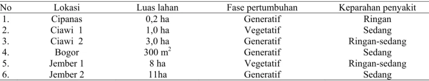 Tabel 1.   Kriteria penentuan tingkat virulensi isolat X. axonopodis pv. glycines 