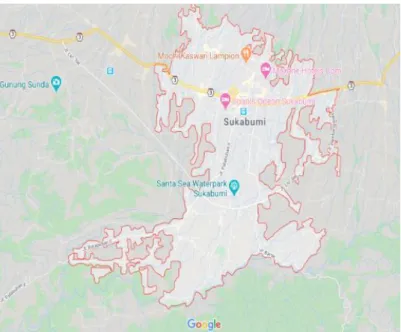 Gambar 1. Peta kota Sukabumi  (Maps, 2020)