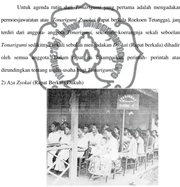 Gambar 9: Aza Zyokai (Rapat Berkala Dukuh) sedang berlangsung  Sumber: Djawa Baroe 1 Februari 1944 halaman 1 