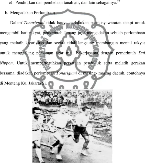 Gambar 10: Berbagai macam lomba yang diadakan oleh Tonarigumi  Sumber: Djawa Baroe tanggal 1 Januari 1945 halaman 23                                                             