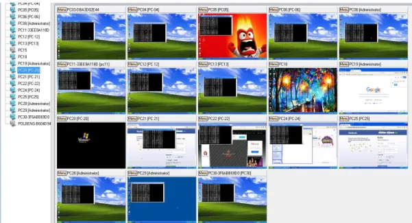 Gambar 12 Susun Jumlah layar PC yang dapat dilihat di tampilan desktop komputer (18 PC)  (sumber: Data Olahan) 