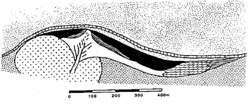 Gambar Model Geologi Endapan Tembaga-Timbal-Seng volkanogenik (After Horikoshi &amp; Sato, 1970; Sato,1981)