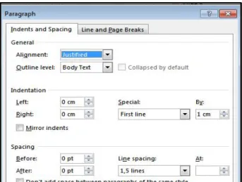 Gambar 2. Pengaturan paragraf