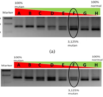 Gambar 13  Hasil uji sensitivitas metode RFLP dalam analisis mutasi gen KRAS. 