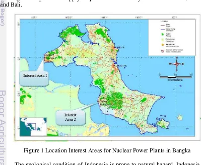 Figure 1 Location Interest Areas for Nuclear Power Plants in Bangka 