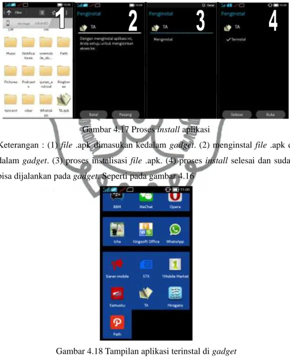 Gambar 4.17 Proses install aplikasi 