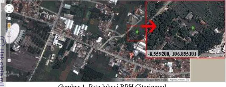 Gambar 1. Peta lokasi RPH Citaringgul 