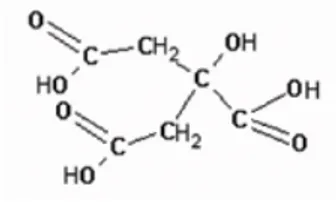 Gambar 5. Struktur Molekul Asam Sitrat (Caffarena, 2008) 