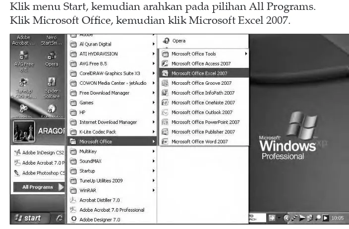 Gambar 1.33. Tampilan program Microsoft Excel 2007