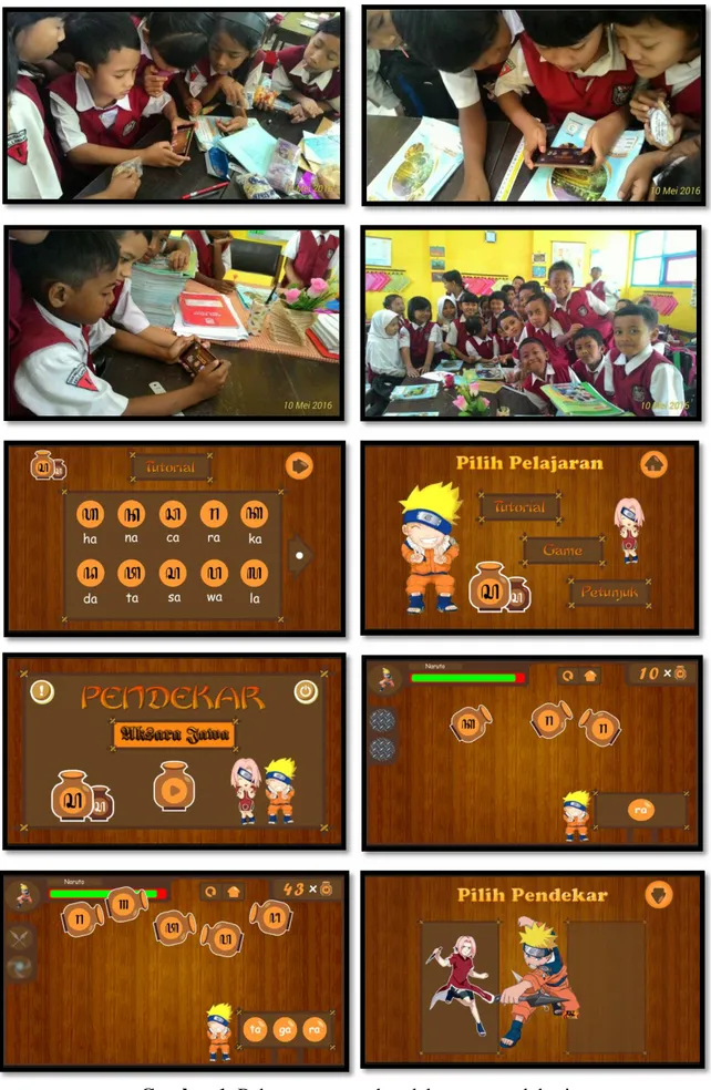 Gambar 1. Beberapa screenshot dalam game edukasi 