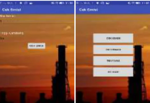 Gambar 3 Tampilan aplikasi cek emis 