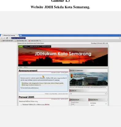 Gambar 4.3 Website JDIH Sekda Kota Semarang. 