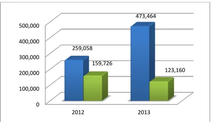 Grafik Pertumbuhan Pendapatan (dalam jutaan Rupiah)  Untuk Tahun‐tahun Yang Berakhir pada Tanggal 31 Desember 2013 dan 2012        C.       Profitabilitas    Gross Profit Margin 