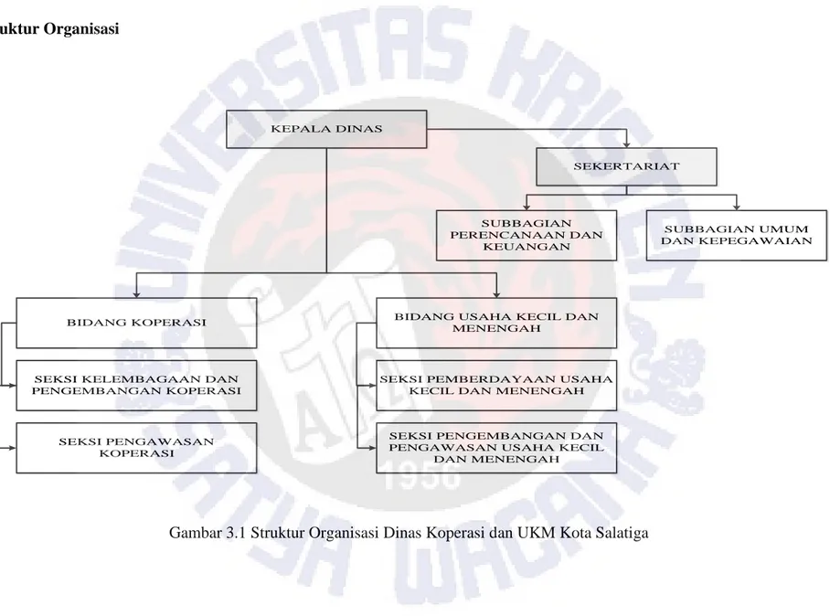 Gambar 3.1 Struktur Organisasi Dinas Koperasi dan UKM Kota Salatiga 