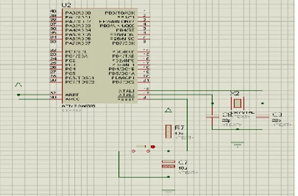 Gambar  5.  Rangkaian  Sistem  Alat  Pengukur  Suhu  Tubuh  Dengan  Tampilan  Digital  Dan  Keluaran  Suara  Berbasis  Mikrokontroller At Mega 8535 