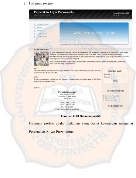 Gambar 4. 10 Halaman profile
