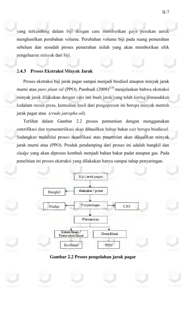 Gambar 2.2 Proses pengolahan jarak pagar 