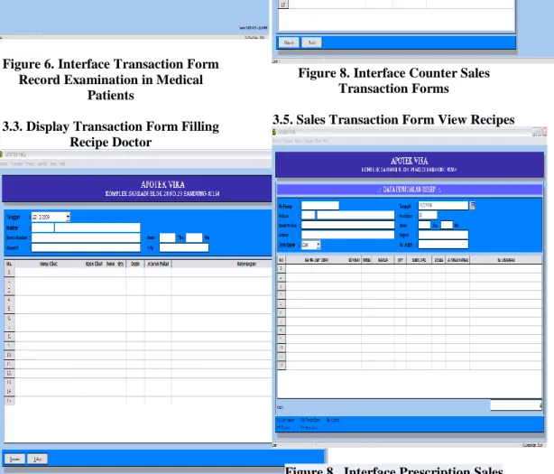 Figure 7.  Interface Transaction Form  Filling Recipe Doctor 