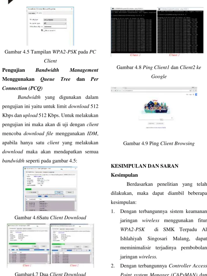 Gambar 4.6Satu Client Download 