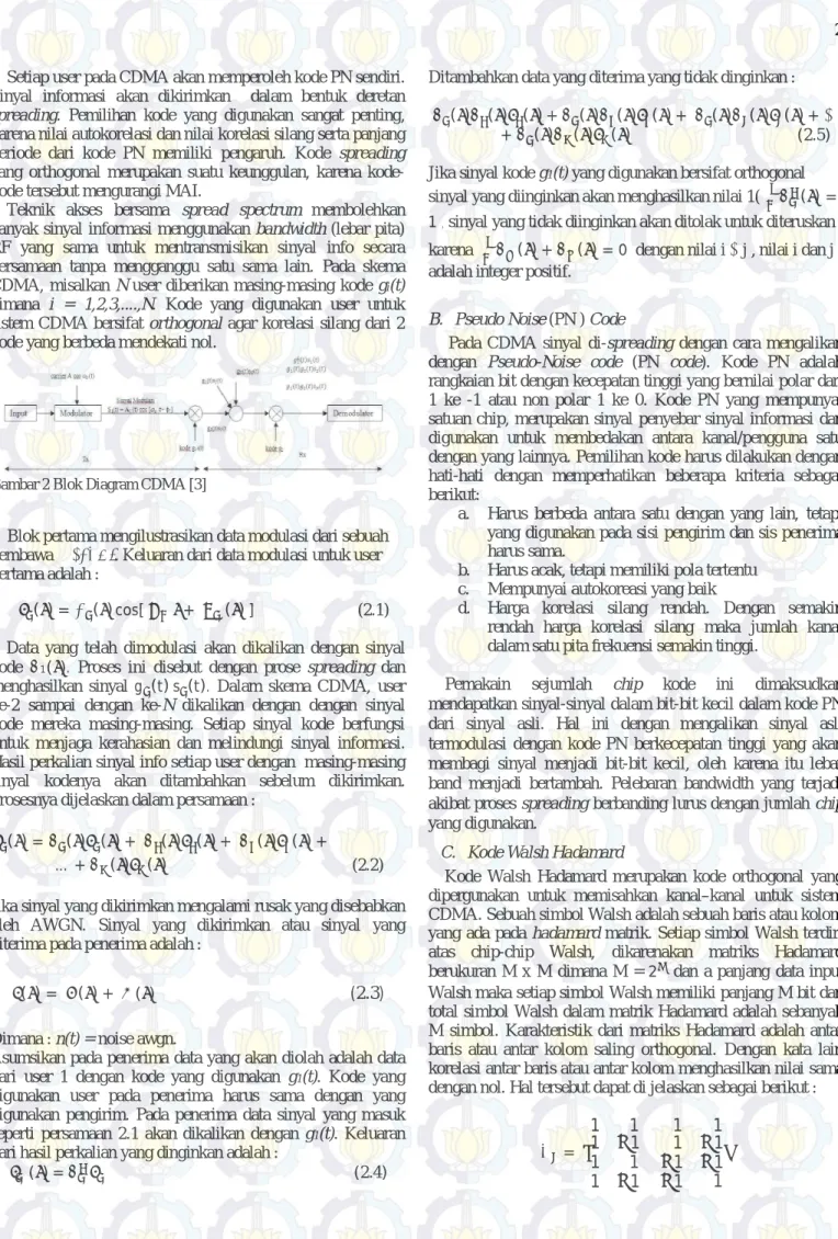 Gambar 2 Blok Diagram CDMA [3] 