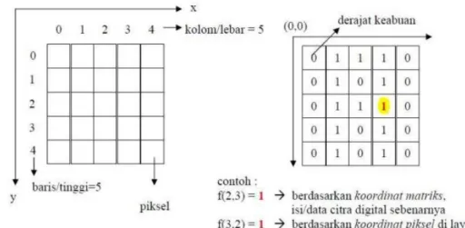 Gambar 1. Representasi Citra Digital 2 Dimensi 