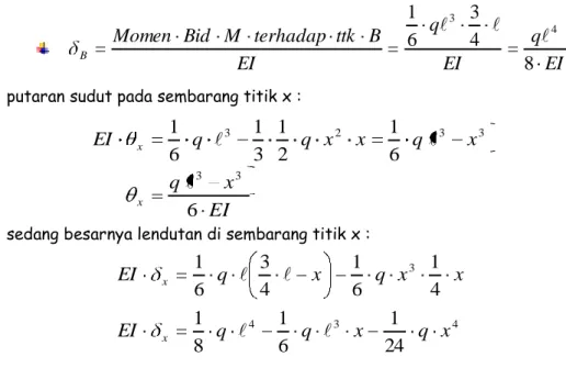 Gambar bidang momen akibat beban terpusat P dititik C  Jadikan bidang momen sebagai beban  