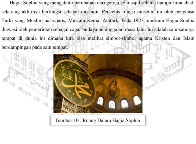 Gambar 10 : Ruang Dalam Hagia Sophia 