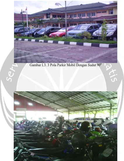 Gambar L3. 3 Pola Parkir Mobil Dengan Sudut 900  