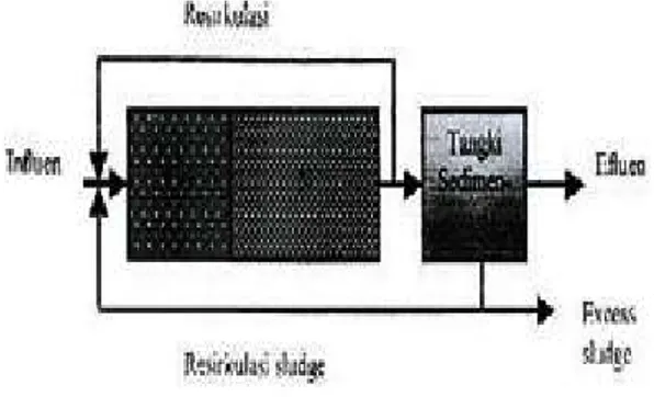 Gambar  3.    Diagram  proses  pengolahan  air  limbah  dengan  proses  lumpur  aktif  (Tchobanoglous, 2003) 