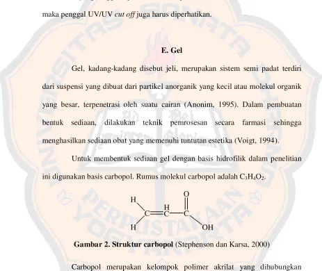 Gambar 2. Struktur carbopol (Stephenson dan Karsa, 2000)