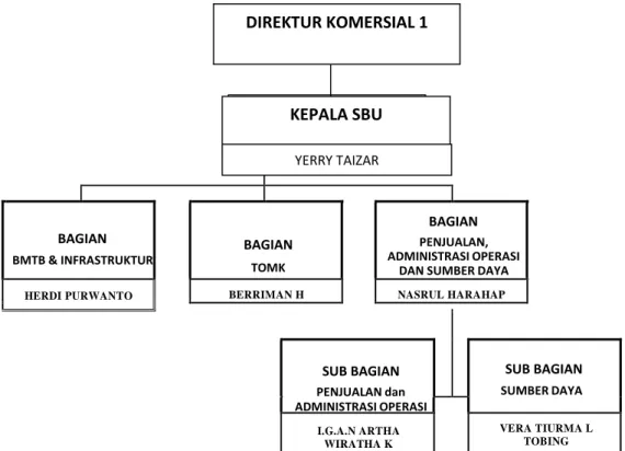 Gambar II.3 Struktur Organisasi SBU Industri PT SUCOFINDO DIREKTUR KOMERSIAL 1 