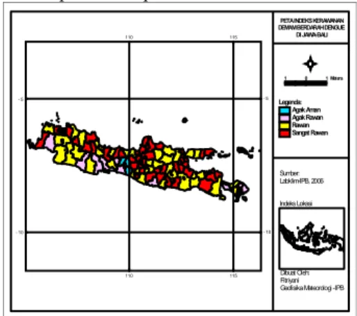 Gambar 8. Peta Indeks Kerawanan DBD  di Sumatera 
