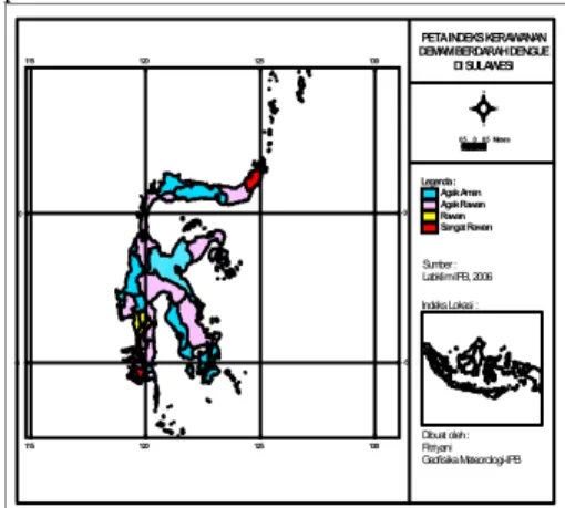 Gambar 11. Peta Indeks Kerawanan  DBD di  Kalimantan 