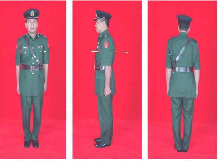Gambar 2.  Gambar Penuh Pemakaian Pakaian Nombor 2 (Bush Jaket) Bagi  Pegawai Leftenan Kolonel Ke Bawah 