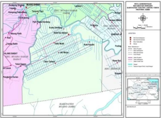 Gambar 2.  Peta Lokasi Perencanann                     di Kecamatan Dendan 