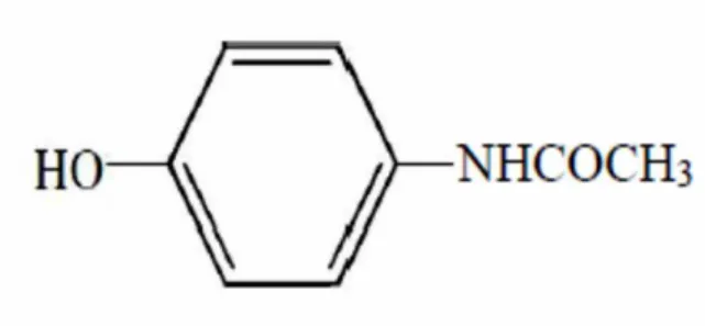 Gambar 2.1. Rumus struktur parasetamol (Ditjen POM, 2014)  Rumus Molekul    : C 8 H 9 NO 2 