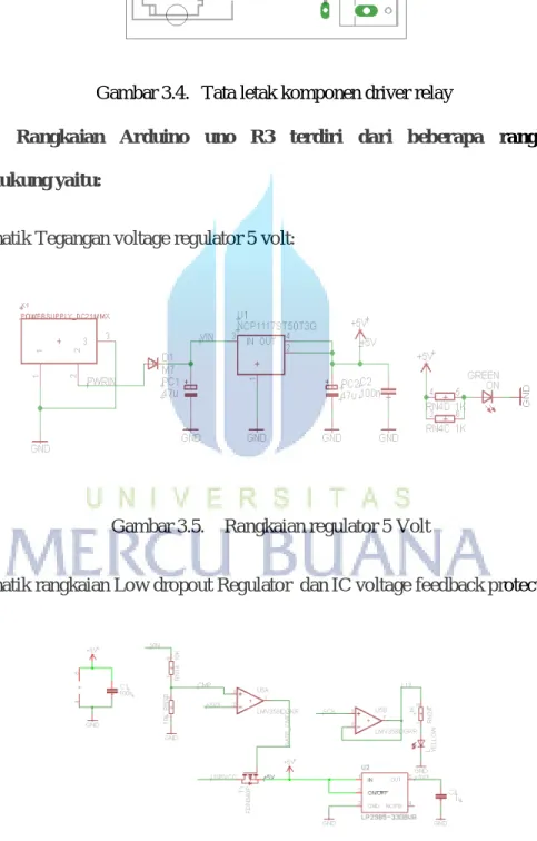 Gambar 3.4.  Tata letak komponen driver relay 