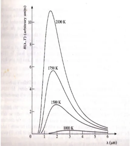 Gambar 3.1: Spektrum radiasi termal benda hitam.